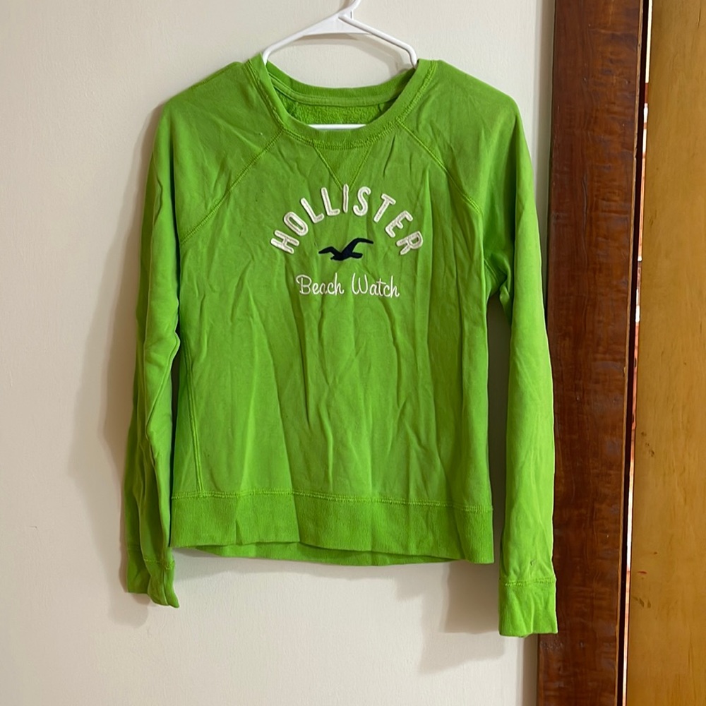 Hollister Green Sweatshirt Pullover Medium GUC
